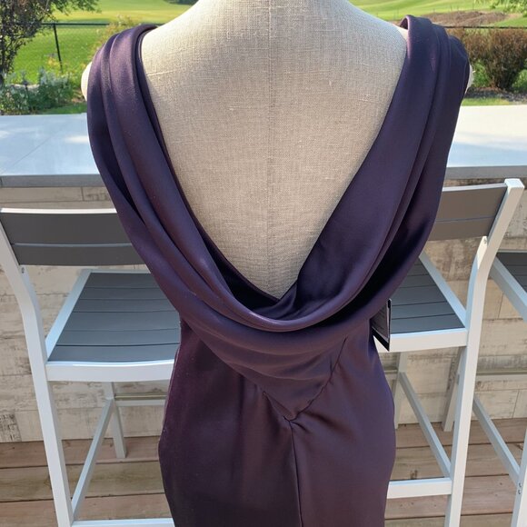Marina Formal Gown NWT Burgundy Empire Waist Evening Bridesmaid Maxi Dress - Picture 6 of 16